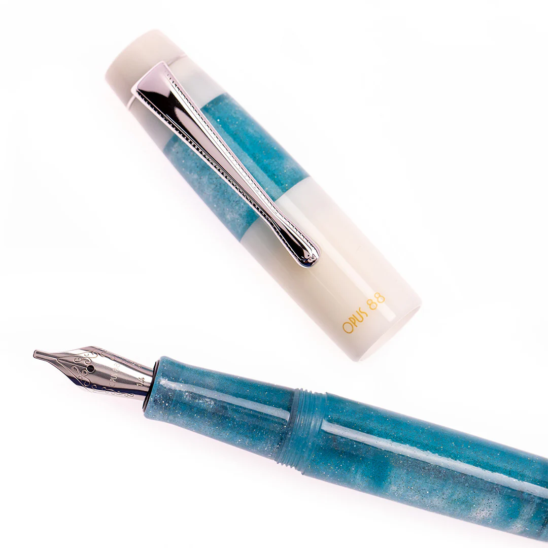 Opus 88 Koloro Eye Dropper Fountain Pen White Blue - Image 6