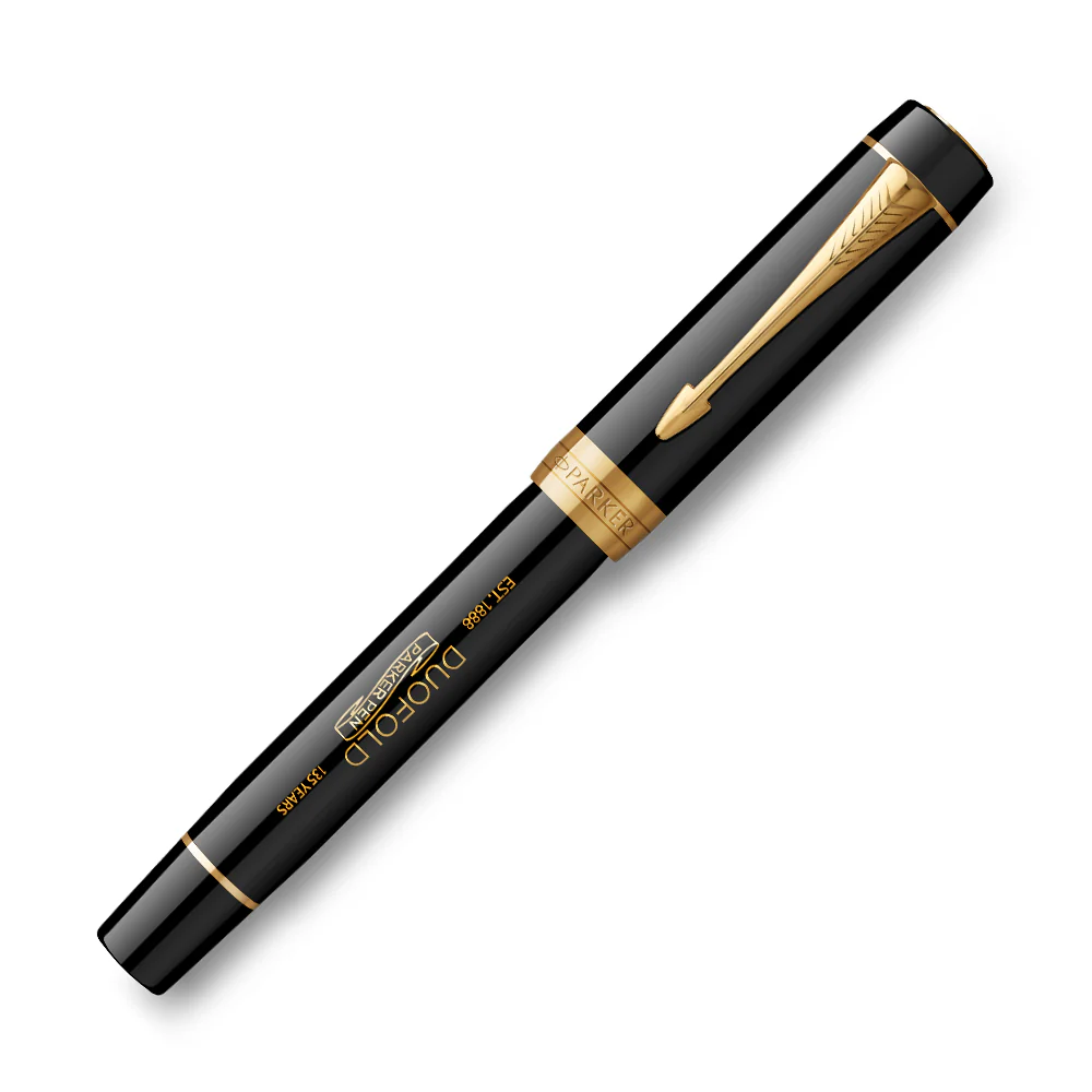 Parker Duofold 135th Anniversary Centennial Fountain Pen Black with Gold Trim - Image 2