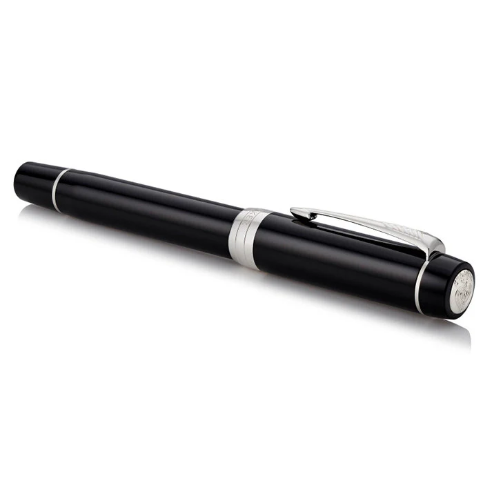 Parker Duofold Classic Fountain Pen Black with Chrome Trim - Image 3
