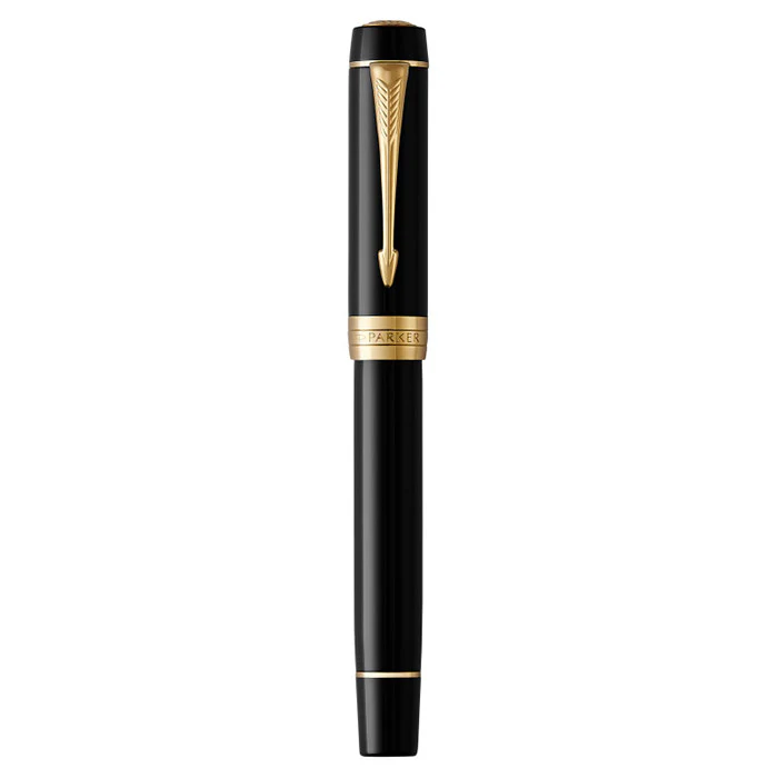 Parker Duofold Classic Fountain Pen Black with Gold Trim - Image 5