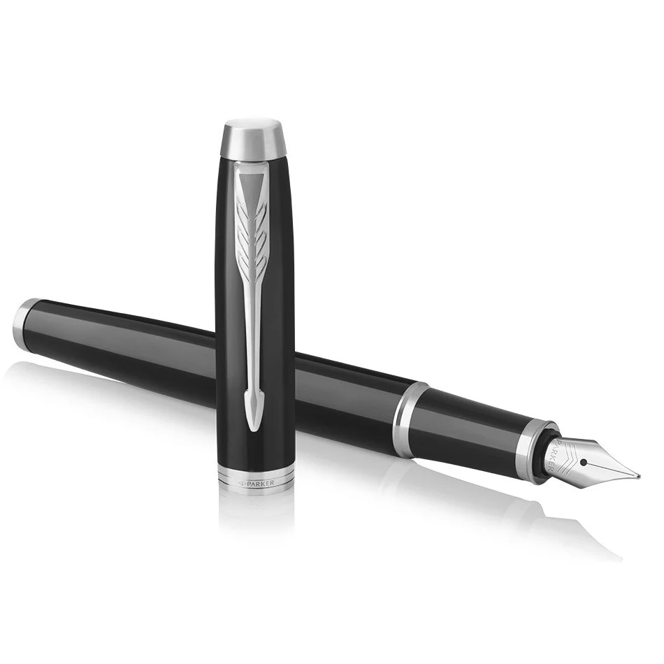 Parker IM Fountain Pen Black Lacquer with Chrome Trim - Image 3