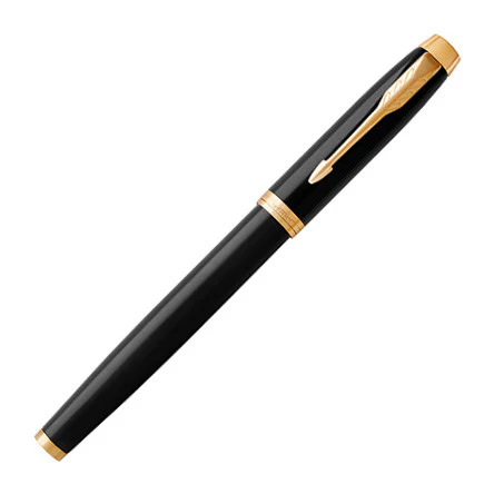 Parker IM Rollerball Pen Black Lacquer with Gold Trim - Image 2