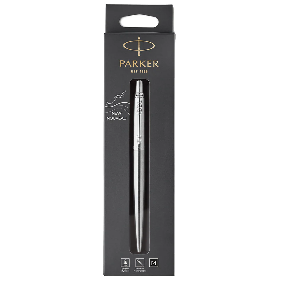 Parker Jotter Gel Pen Stainless Steel with Chrome Trim - Image 2