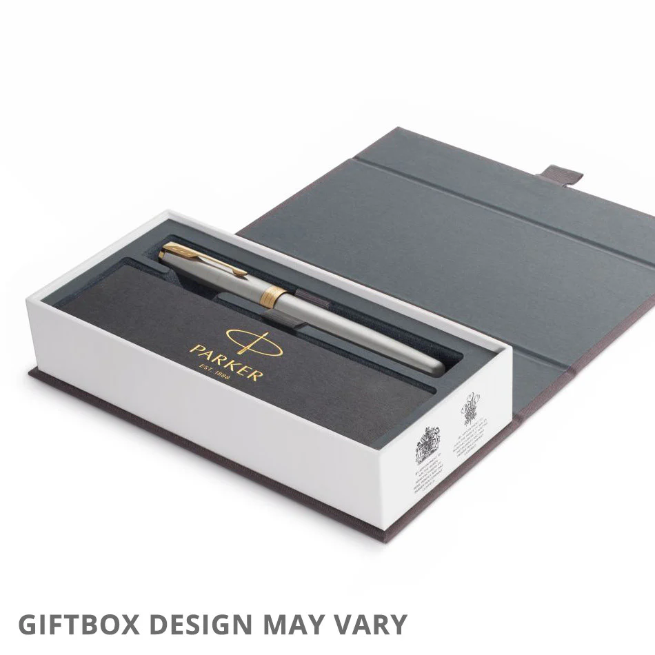 Parker Sonnet Fountain Pen Brushed Steel Gold Trim - Image 4
