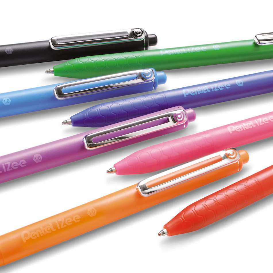 Pentel iZee Retractable Ballpoint Pen Wallet of 8 - Image 5