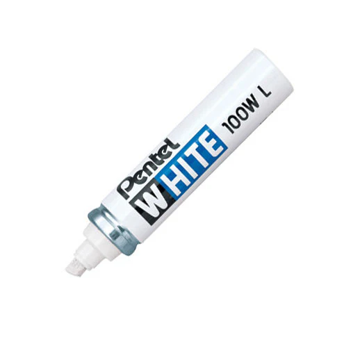 Pentel White Marker Pen Chisel Tip 100WL