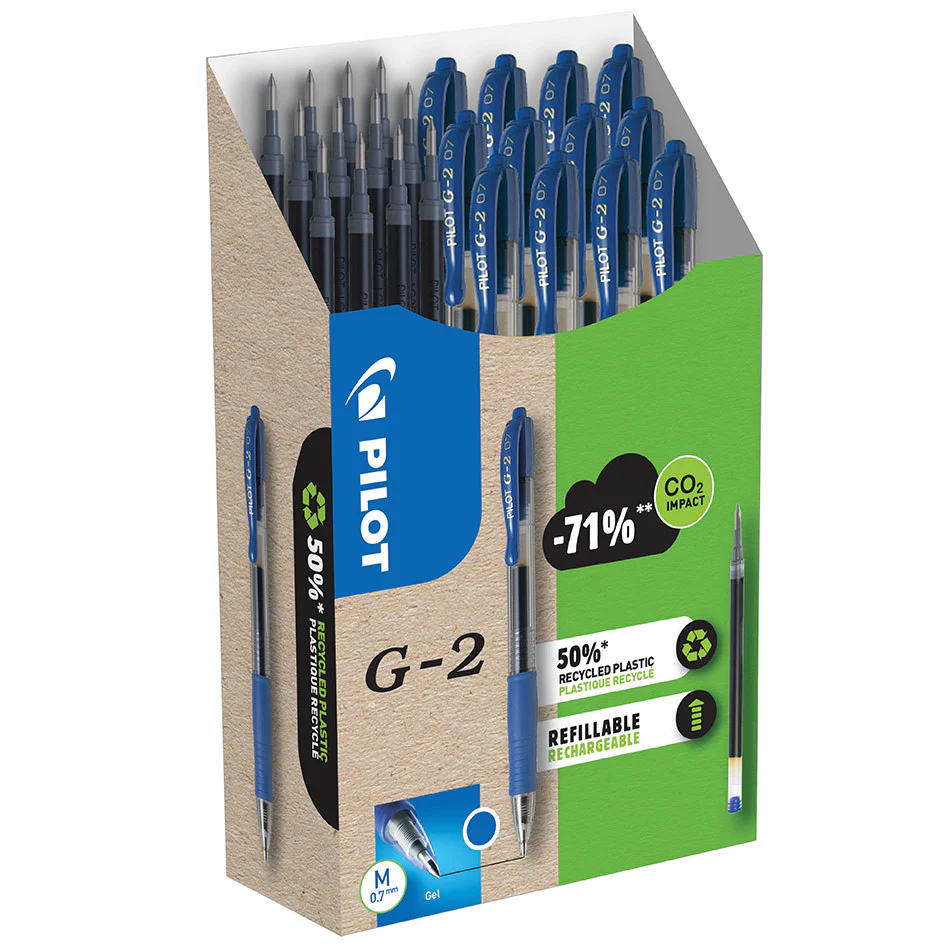 Pilot BegreeN G2 07 Gel Rollerball Pen Medium Pen and Refill Pack Blue