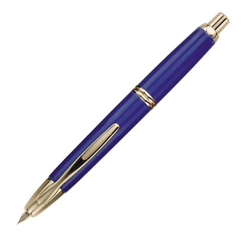 Pilot Capless Fountain Pen Gold Trim Blue