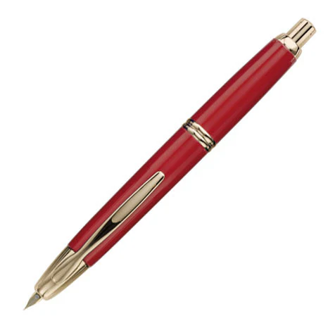 Pilot Capless Fountain Pen Gold Trim Burgundy