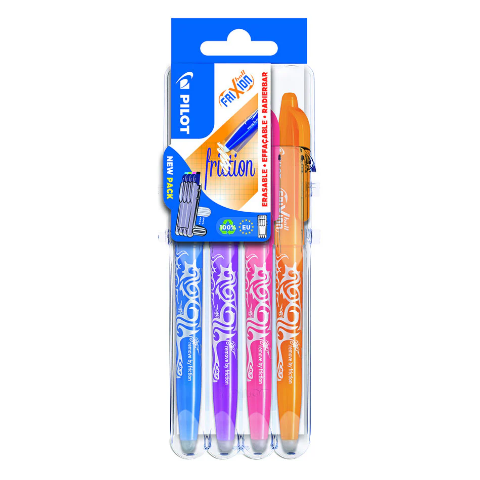 Pilot FriXion Erasable Rollerball Pen Medium Assorted Set of 4