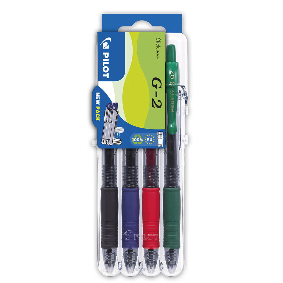 Pilot G2 07 Gel Ink Rollerball Pen Assorted Set of 4