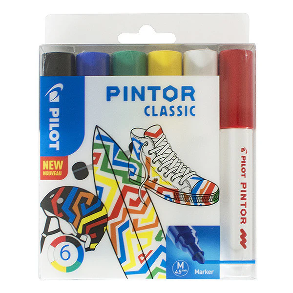 Pilot Pintor Marker Pen Bullet Tip Medium Assorted Set of 6 - Image 6