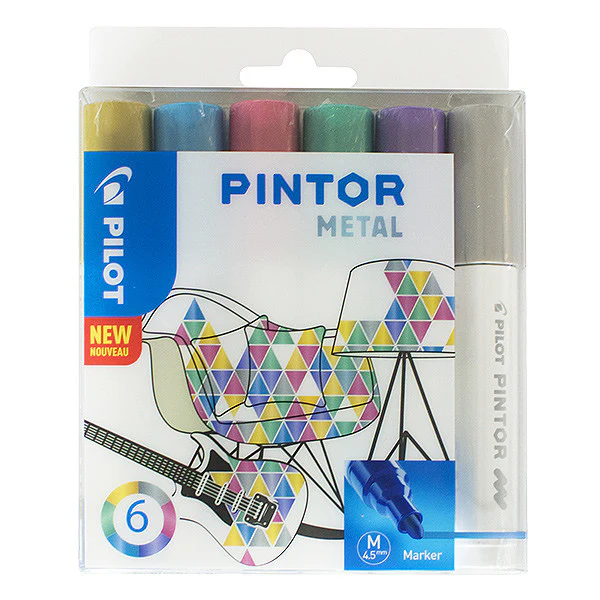 Pilot Pintor Marker Pen Bullet Tip Medium Assorted Set of 6 - Image 7