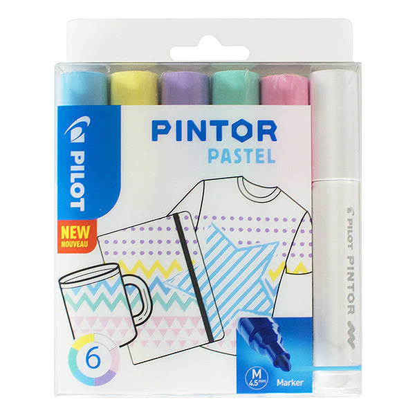 Pilot Pintor Marker Pen Bullet Tip Medium Assorted Set of 6 - Image 9