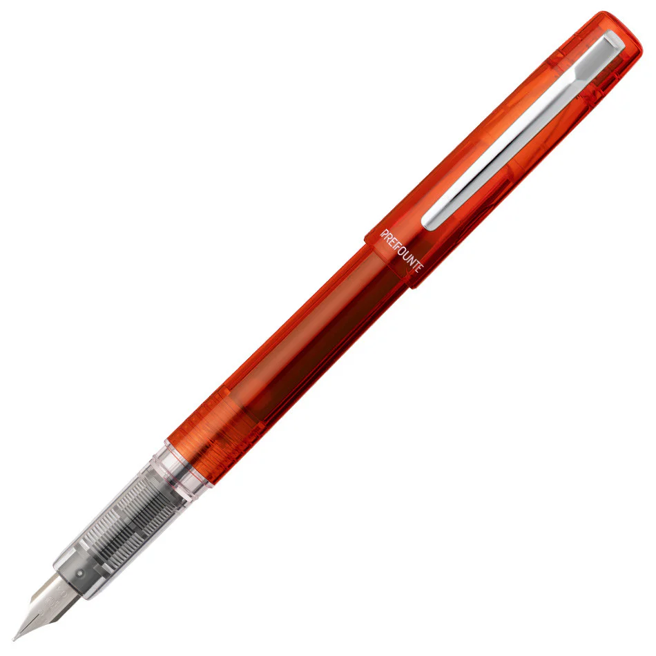 Platinum Prefounte Fountain Pen Vermillion Orange