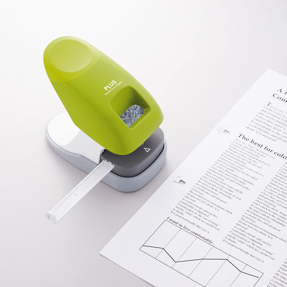 PLUS Staple-Free Desk Stapler Green - Image 5