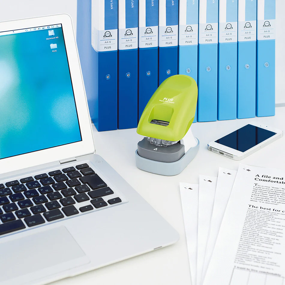 PLUS Staple-Free Desk Stapler Green - Image 6