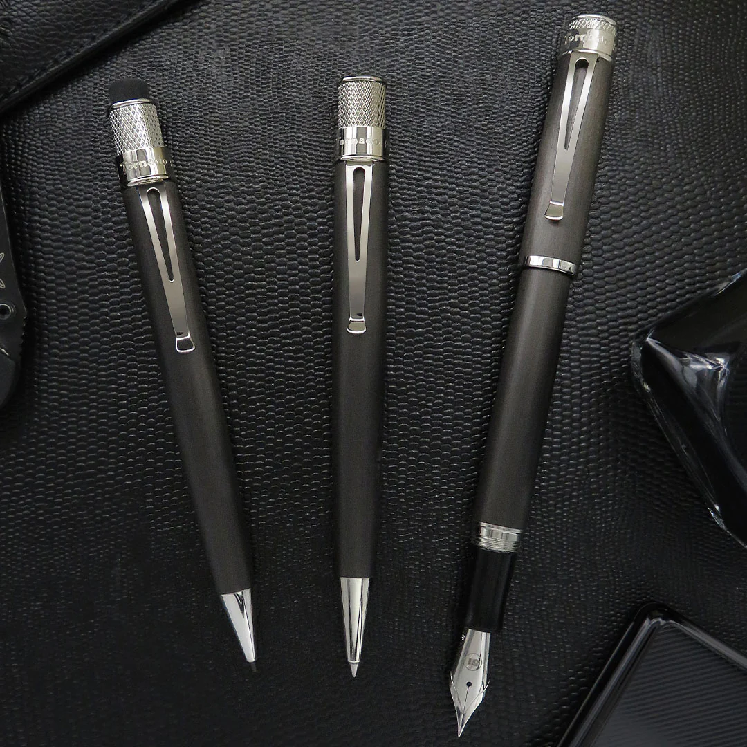 Retro 51 Tornado Black Nickel Platinum Rollerball Pen - Image 2
