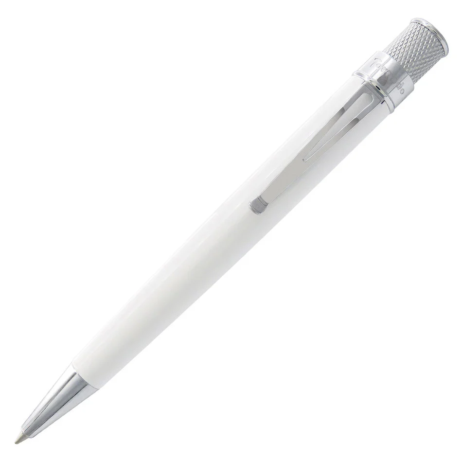 Retro 51 Tornado Classic Rollerball Pen Chrome Trim White