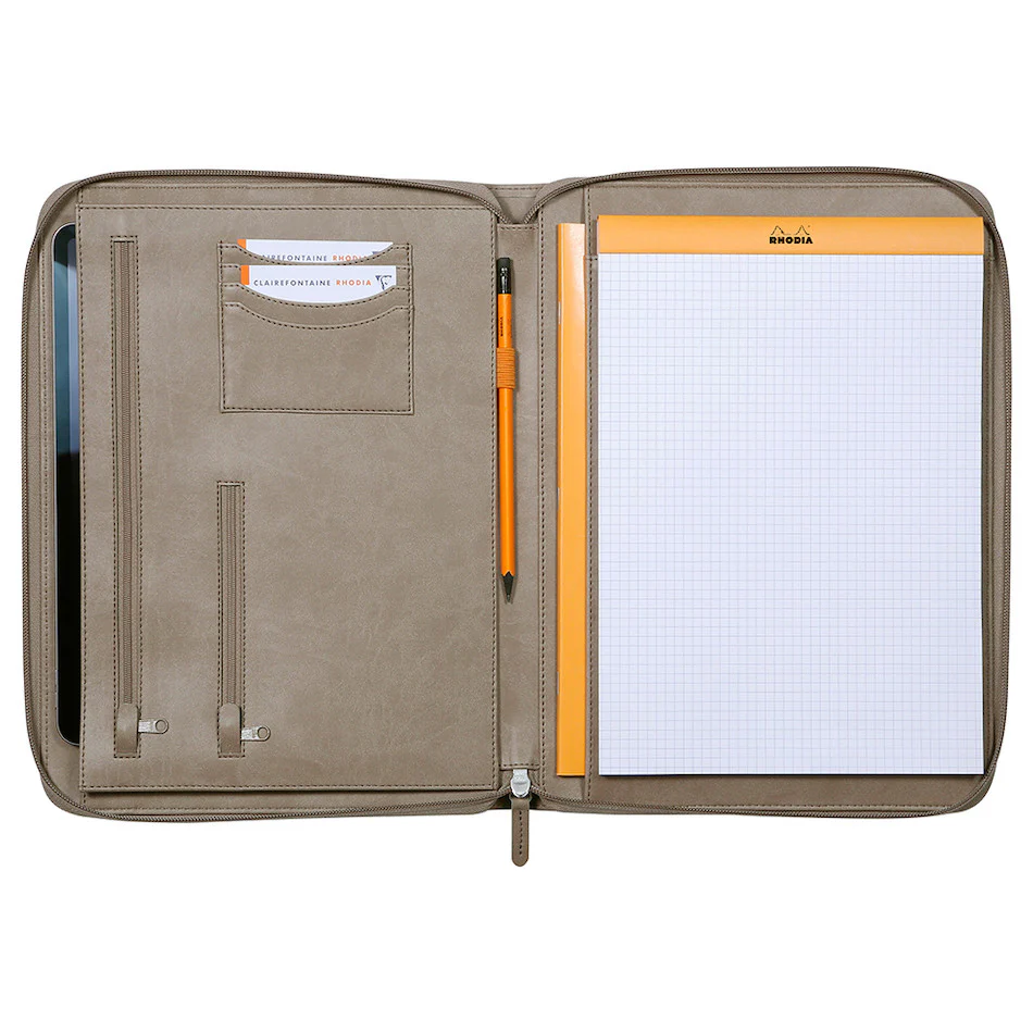 Rhodia Large Zipped Portfolio A4 Taupe - Image 3