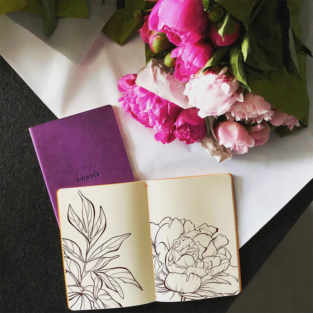 Rhodia Rhodiarama Sewn Spine Notebook Purple A5 - Image 2