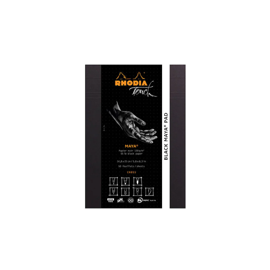Rhodia Touch Maya Pad Black A5 Cross 'N' Dot