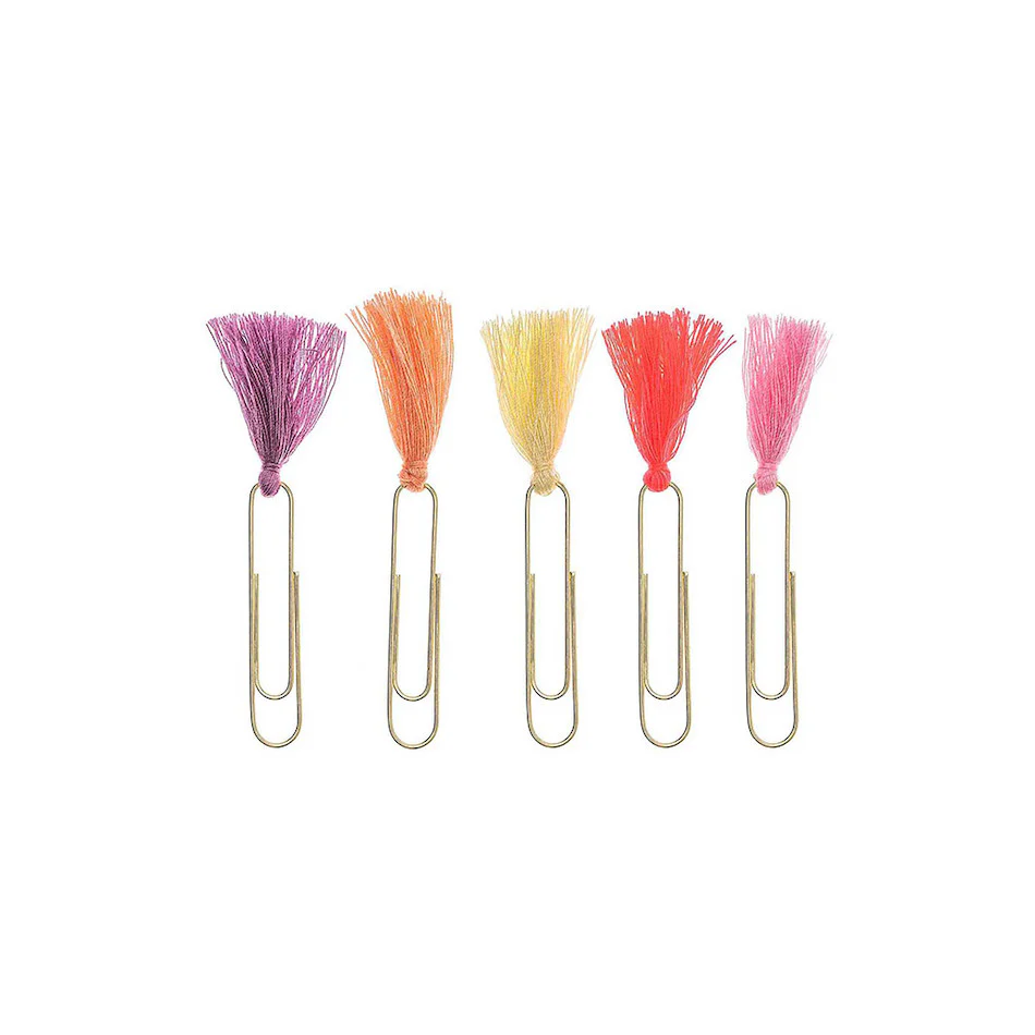 Rico Paper Clips with Tassels Pink