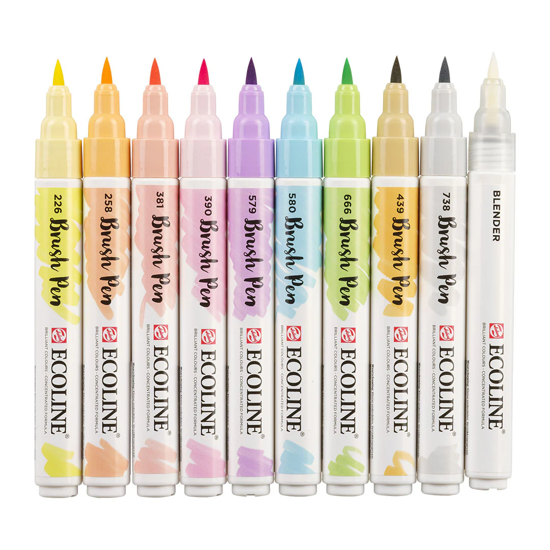 Royal Talens Ecoline Brushpen Set of 10 Pastel - Image 2