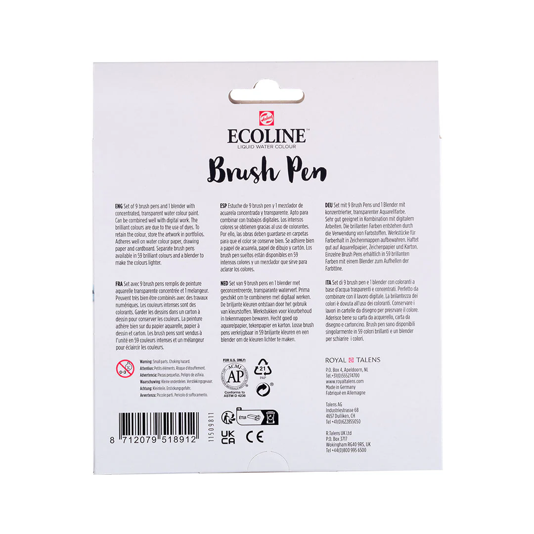 Royal Talens Ecoline Brushpen Set of 10 Pastel - Image 4