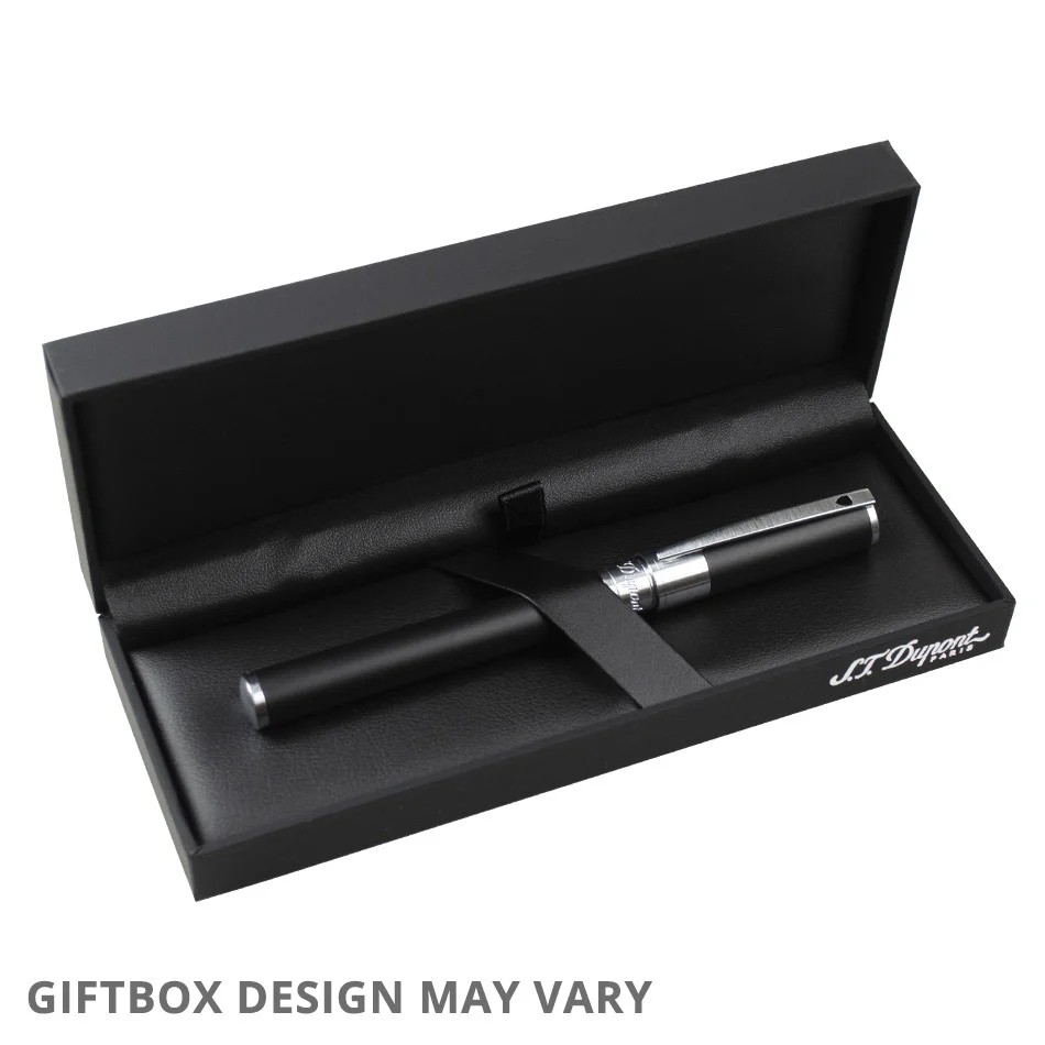 S.T. Dupont D-Initial Rollerball Pen Black With Chrome Trim - Image 3