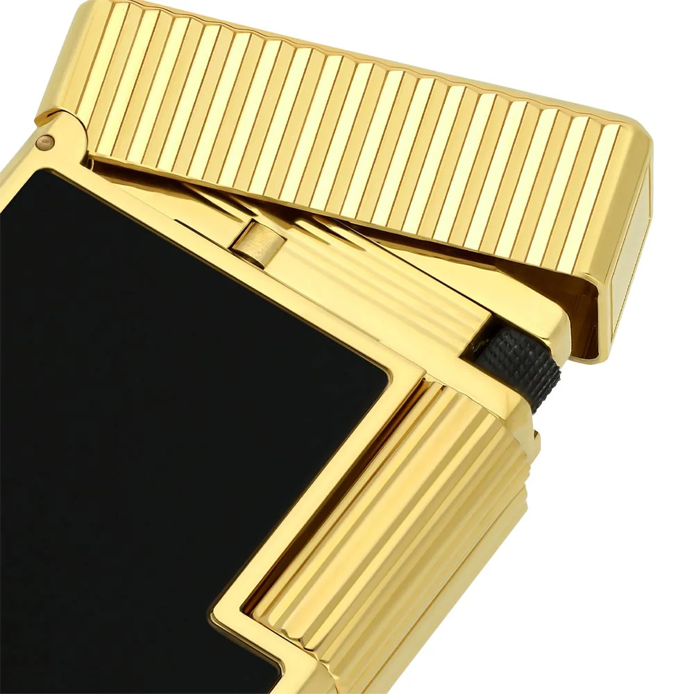 S.T.Dupont Line 1 Vertical Line Lighter Black and Yellow Gold - Image 2