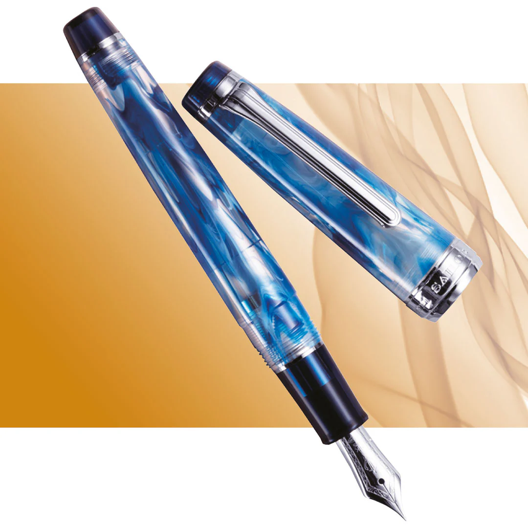 Sailor Professional Gear Slim Fountain Pen Veilio 3rd Edition Blue 21K Nib - Image 2