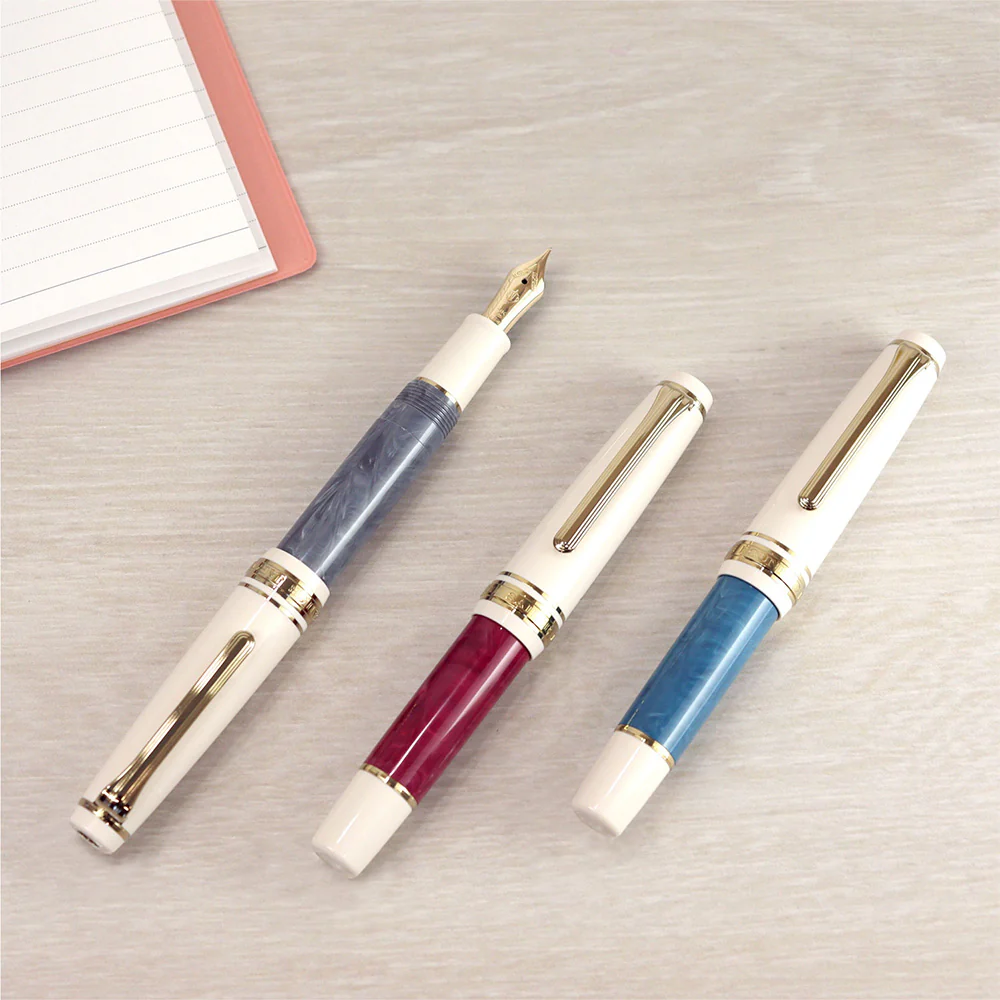 Sailor Professional Gear Slim Mini Rencontre Fountain Pen Bleu Ciel 14K Nib Medium Fine - Image 2