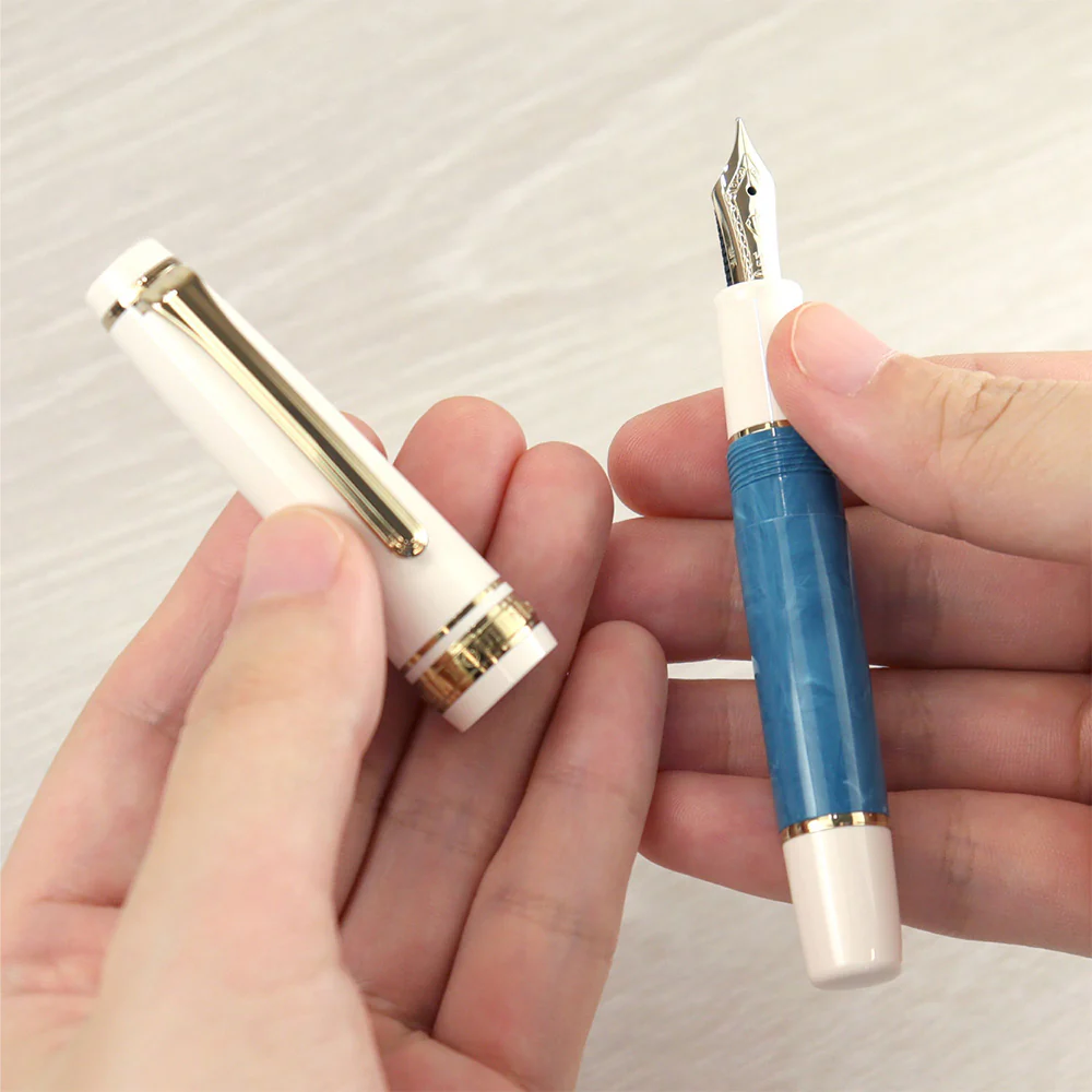 Sailor Professional Gear Slim Mini Rencontre Fountain Pen Bleu Ciel 14K Nib Medium Fine - Image 3