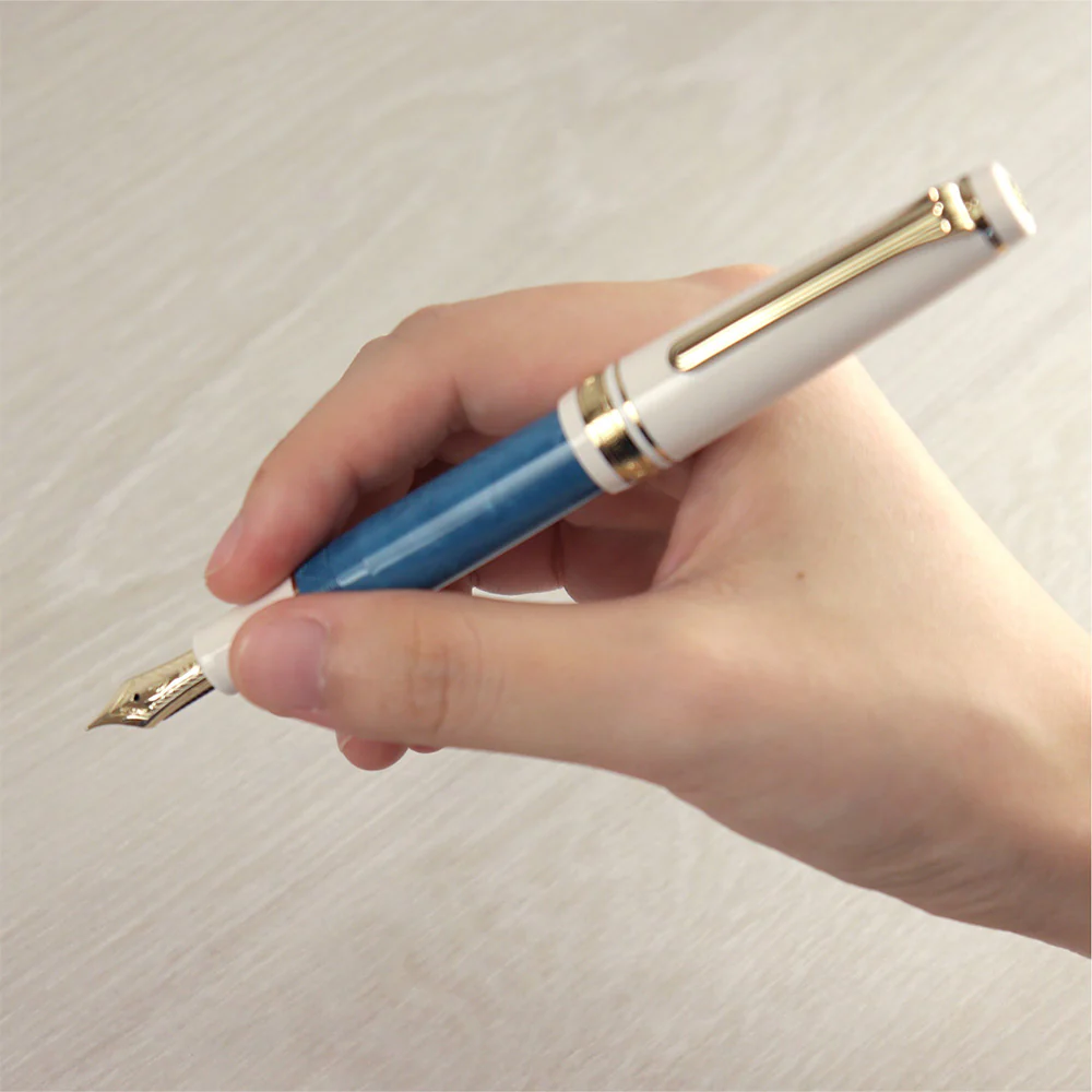 Sailor Professional Gear Slim Mini Rencontre Fountain Pen Bleu Ciel 14K Nib Medium Fine - Image 4