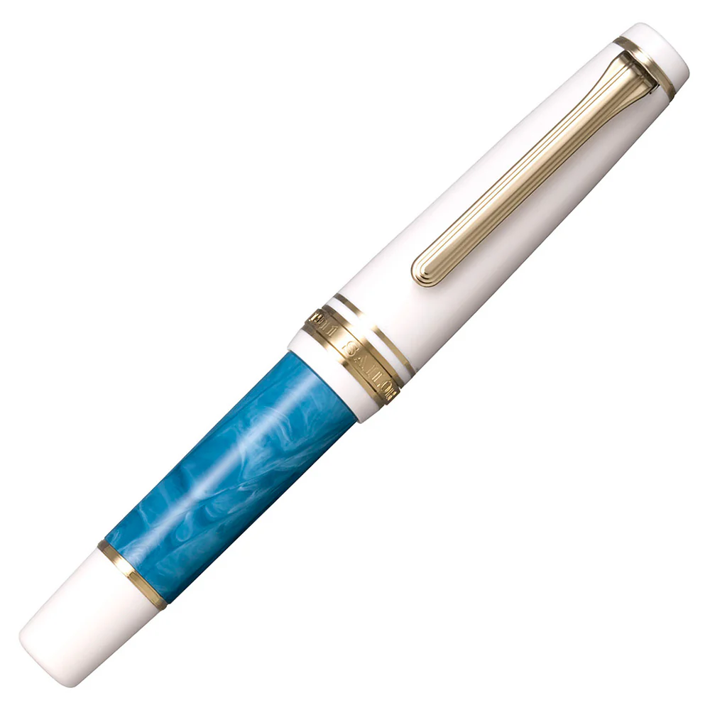 Sailor Professional Gear Slim Mini Rencontre Fountain Pen Bleu Ciel 14K Nib Medium Fine - Image 7