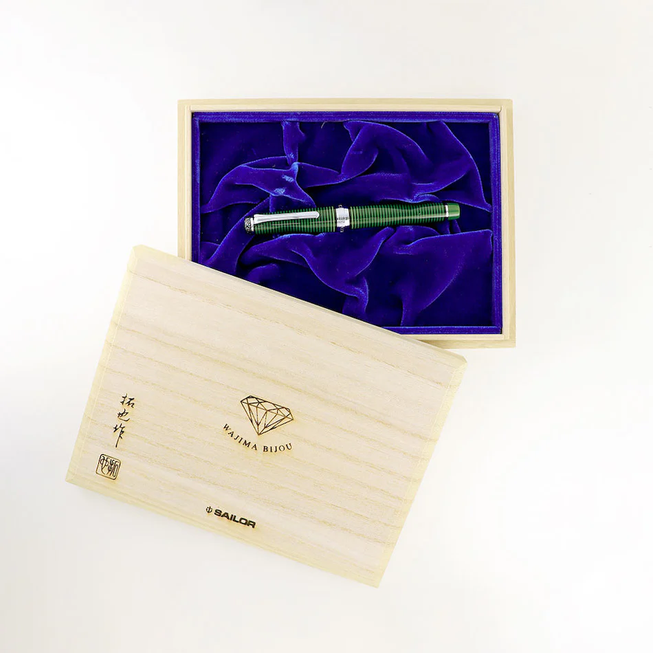 Sailor Wajima Bijou 2nd Edition Fountain Pen Emerald 21K Nib Limited Edition - Image 3