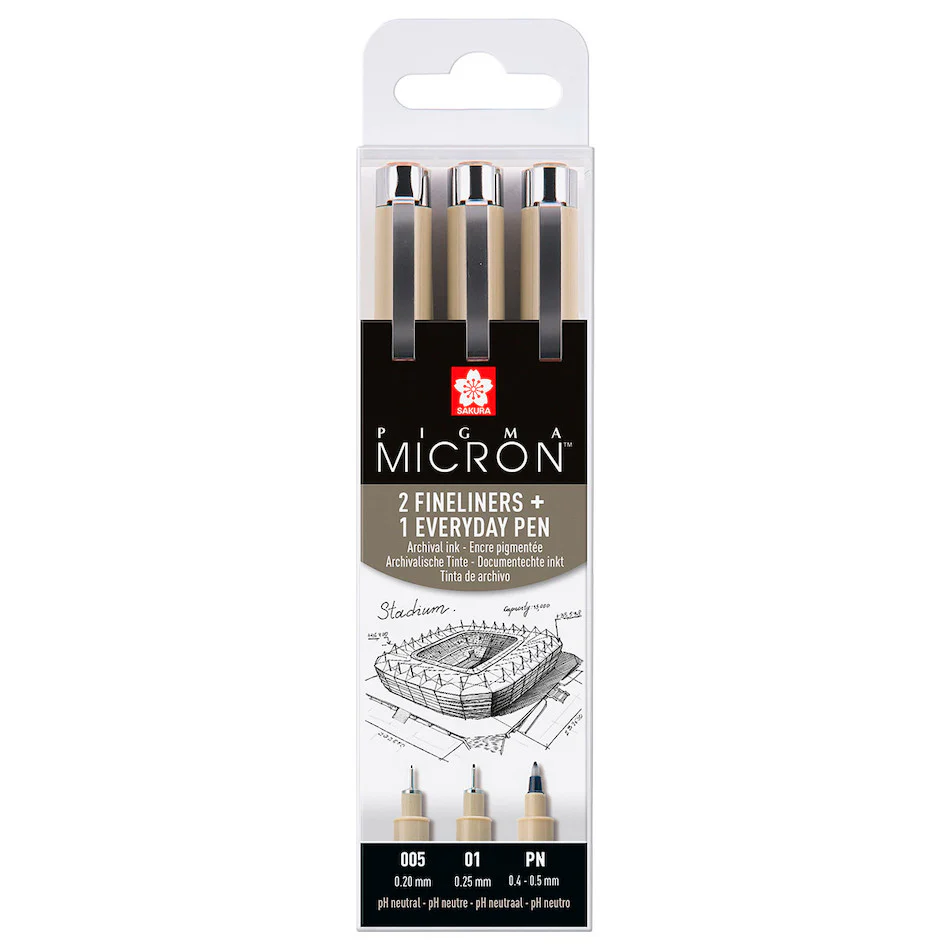 Sakura Pigma Micron Drawing Pen Set of 3 Urban