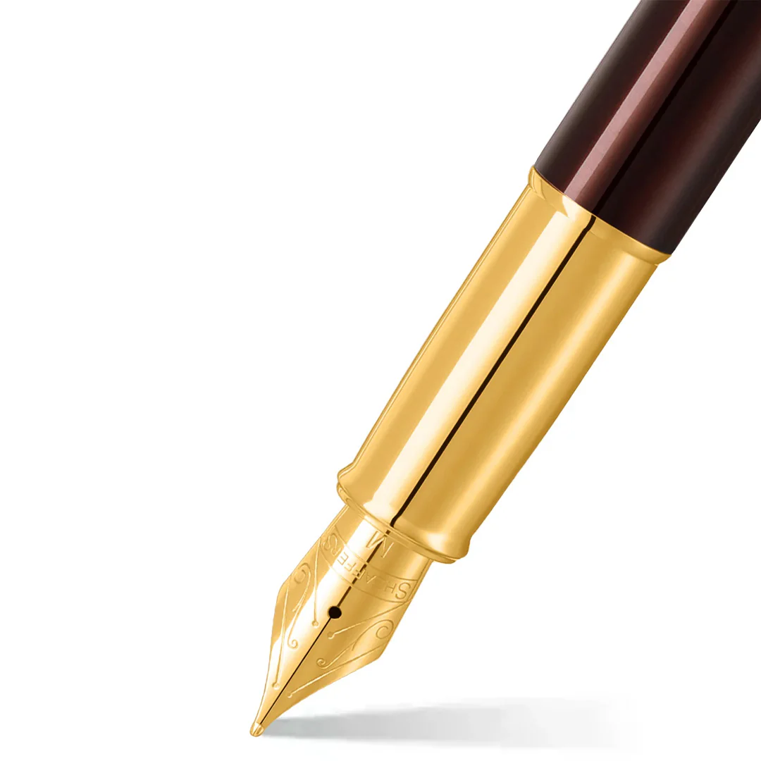 Sheaffer 100 E9370 Fountain Pen Coffee Brown With PVD Gold Trim - Image 2