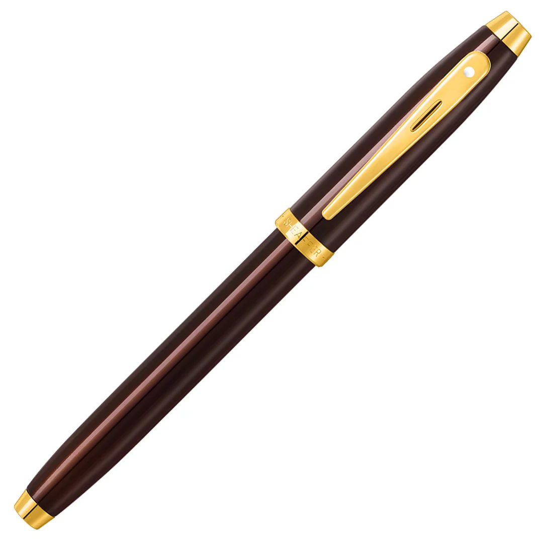 Sheaffer 100 E9370 Fountain Pen Coffee Brown With PVD Gold Trim - Image 3