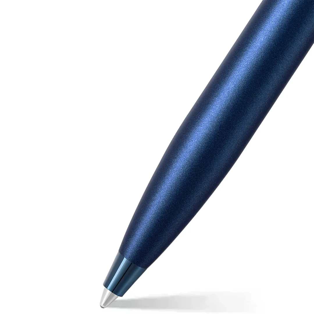 Sheaffer 100 E9371 Ballpoint Pen Satin Blue With PVD Blue Trim - Image 2