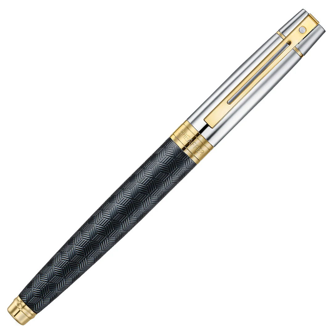 Sheaffer 300 E9347 Fountain Pen Matte Black with PVD Gold Trim - Image 2