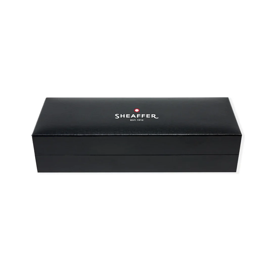Sheaffer Sagaris E9475 Ballpoint Pen Glossy Black Barrel with Chrome Cap and Gold Trim - Image 3