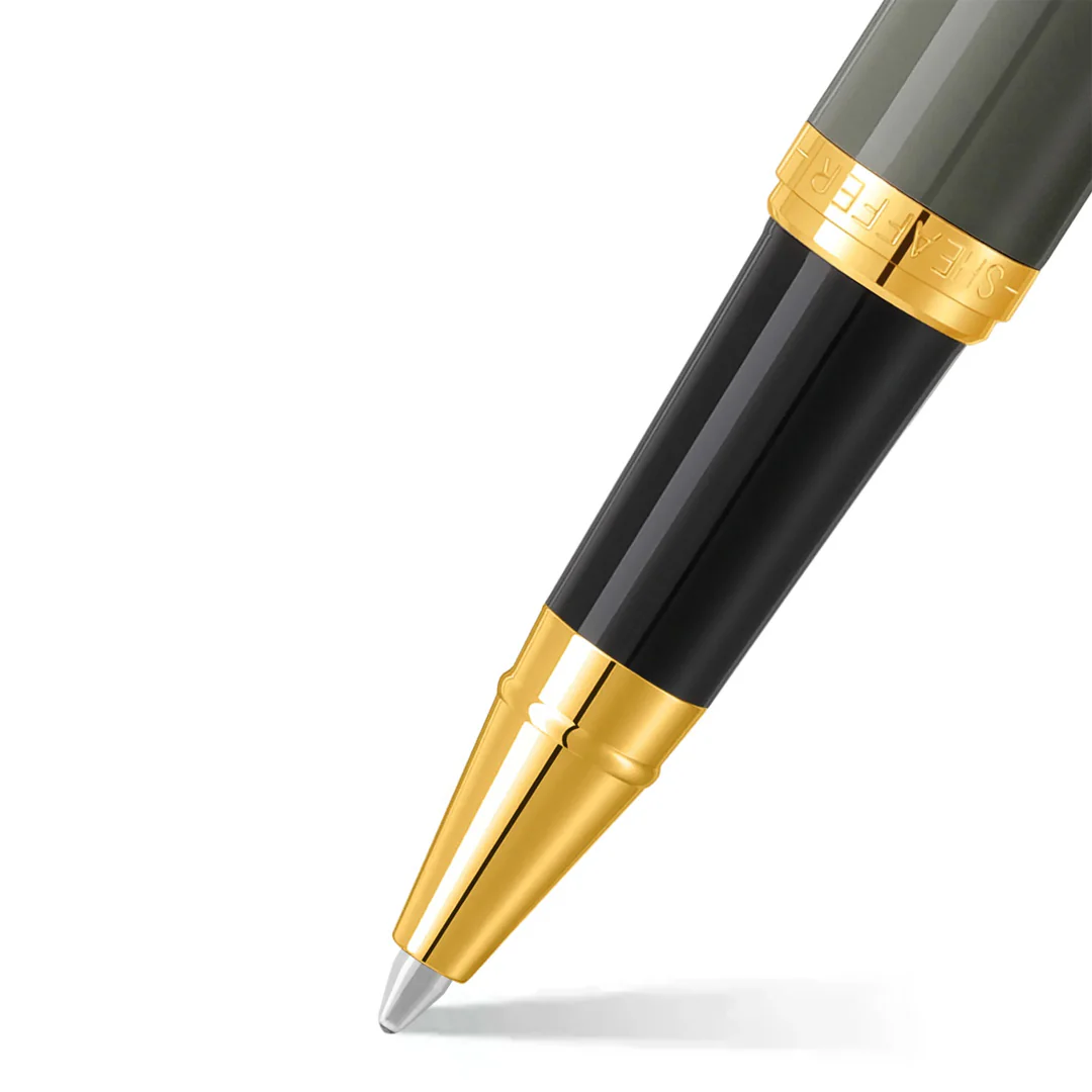Sheaffer VFM E9427 Rollerball Pen Light Grey With PVD Gold Trim - Image 2