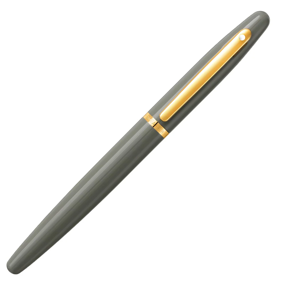 Sheaffer VFM E9427 Rollerball Pen Light Grey With PVD Gold Trim - Image 3