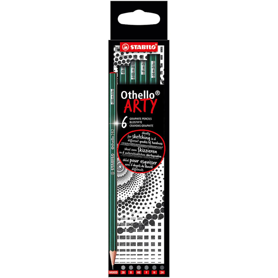 STABILO ARTY Othello Graphite Pencil Wallet of 6 Assorted