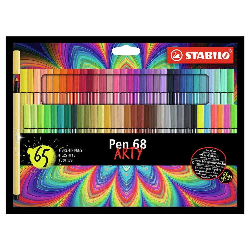 STABILO ARTY Pen 68 Wallet of 65 Assorted Colours