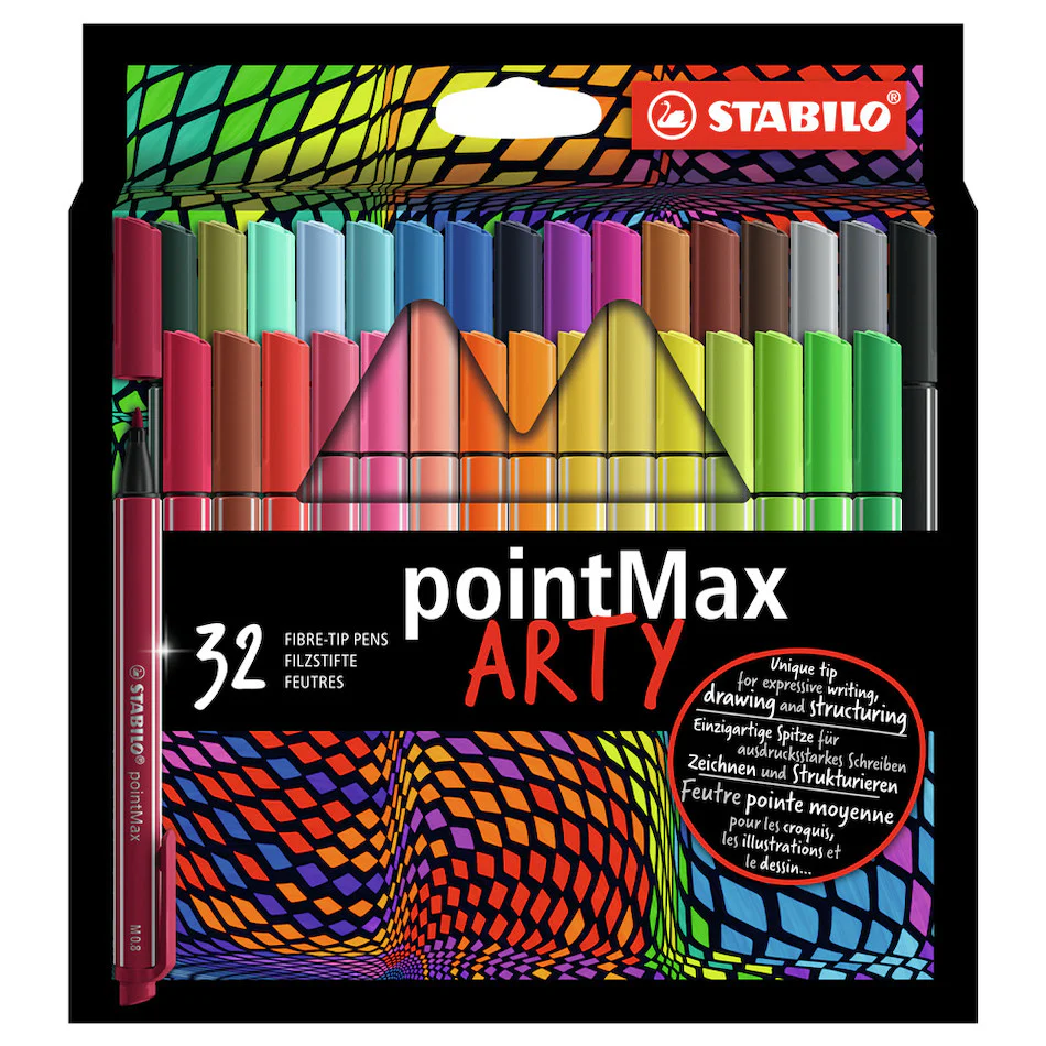 STABILO ARTY pointMax Colouring Pen Wallet of 32