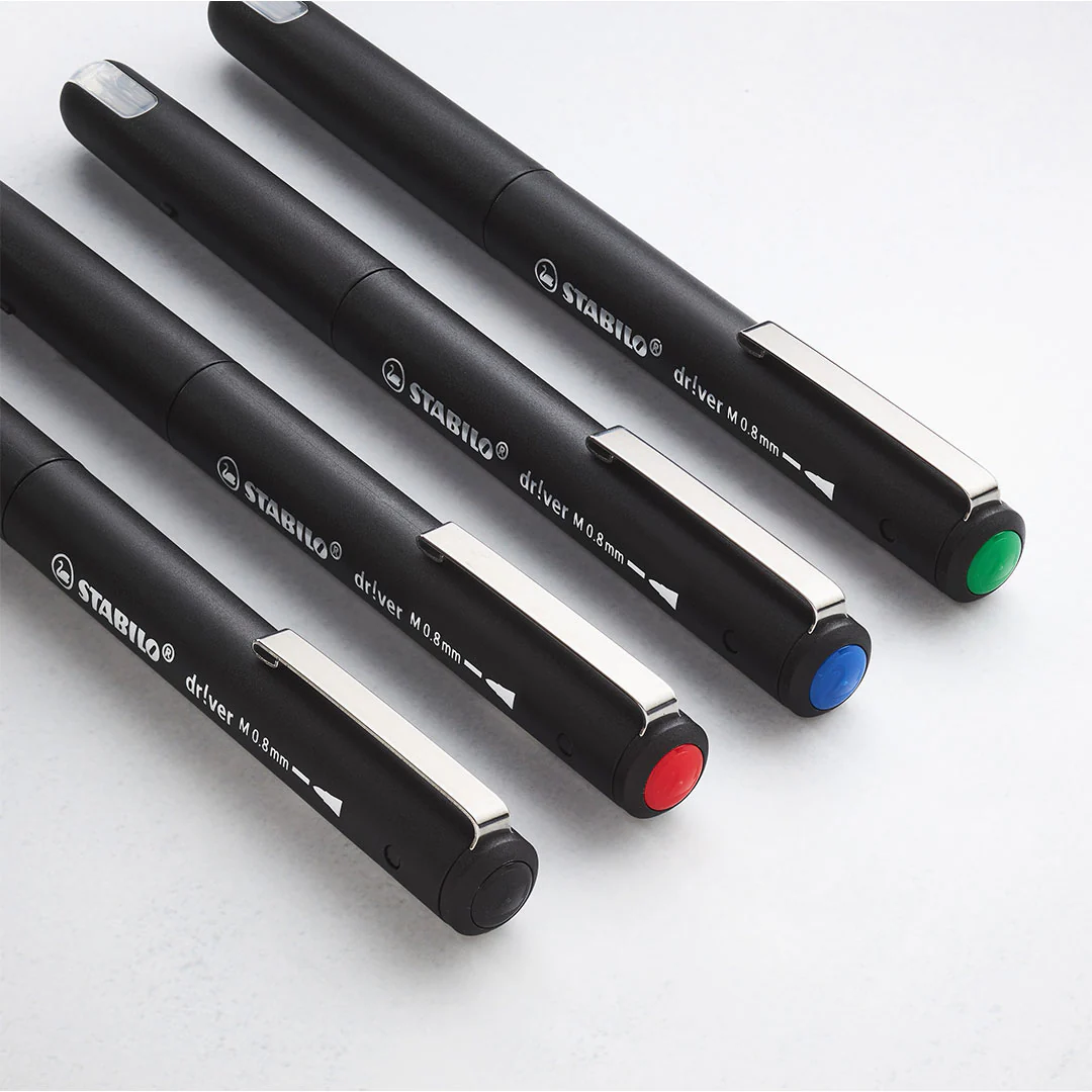 STABILO dr!ver Premium Felt-Tip Pen Set of 4 Medium - Image 7