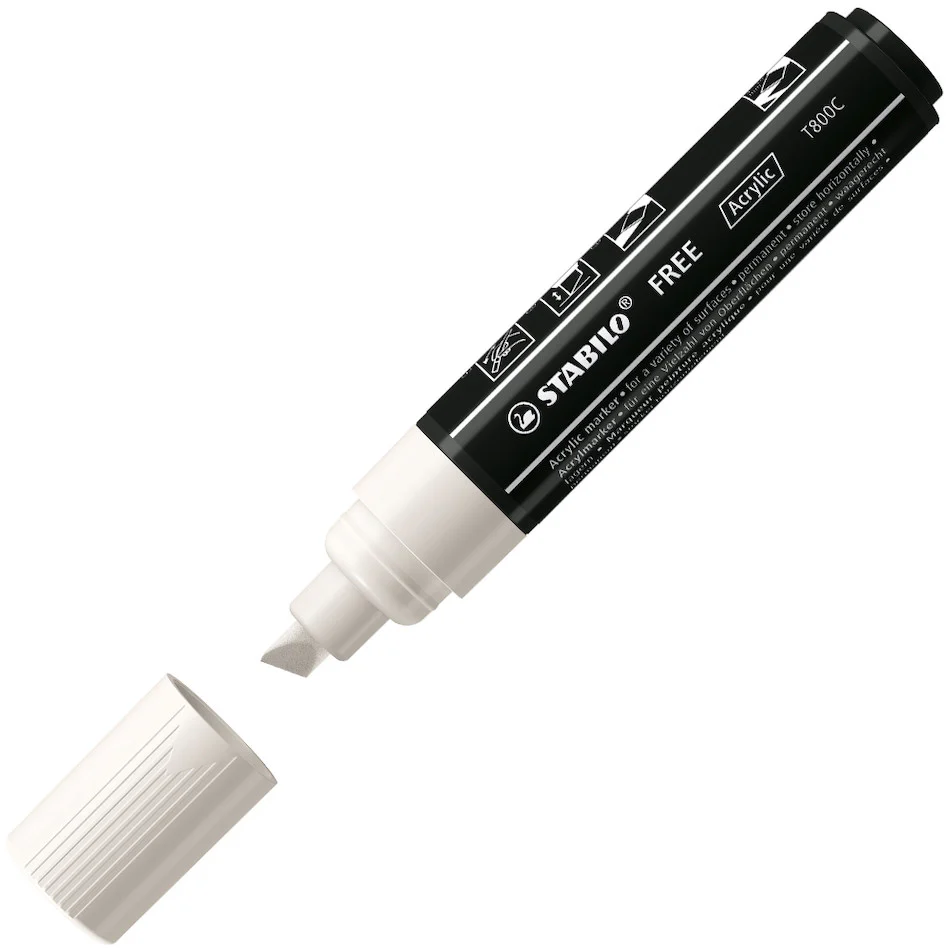 STABILO FREE T800C Acrylic Marker Pen Chisel Tip 4-10mm - Image 2